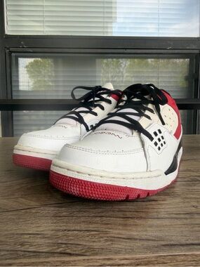 Jordan Air Flight Men’s White and Red Athletic Sneakers size 9